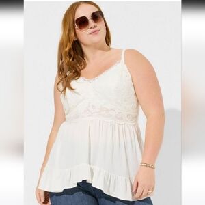 Torrid Babydoll Crinkle Lace Tank size 3